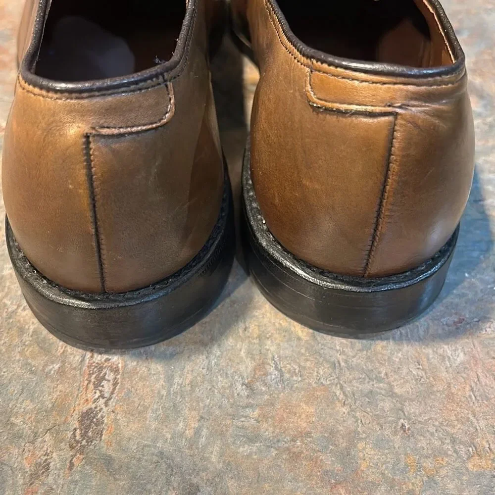 Allen Edmonds Lexington Brown Leather Captoe Derby Loafers Sz 9
